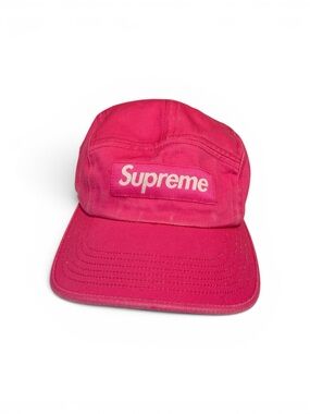 Supreme Washed Chino Twill Camp Cap Pink